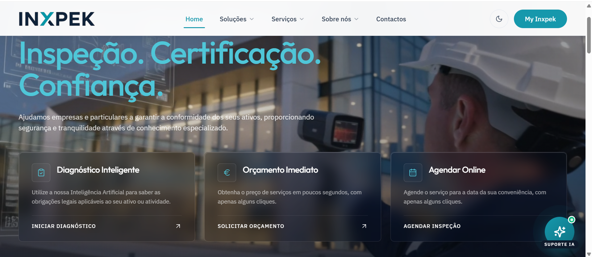 Site INXPEK — organismos de inspeção acreditados em Portugal